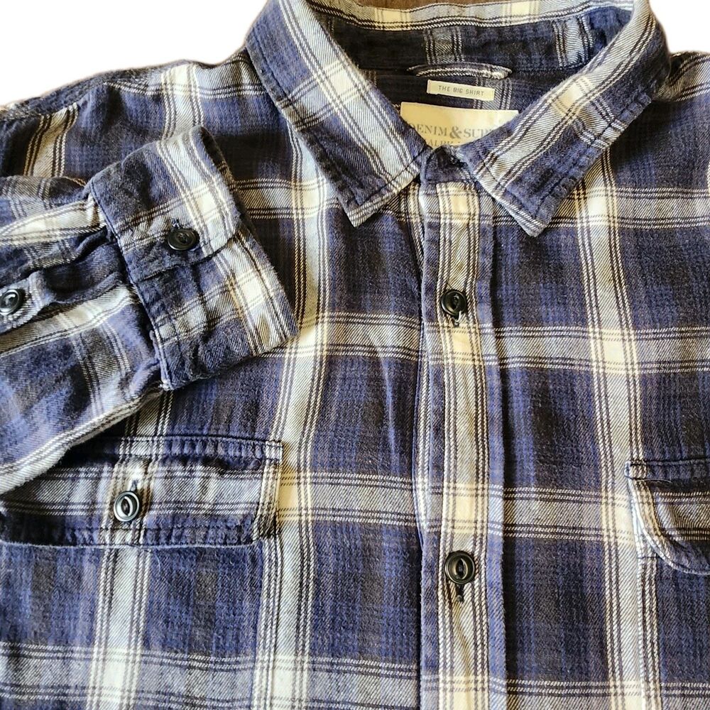 Polo Ralph Lauren Denim Supply Mens 2XL Blue Flannel Shirt